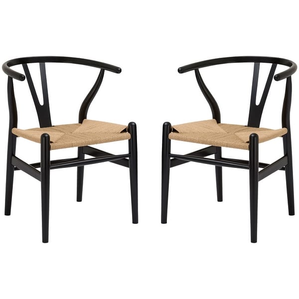 slide 2 of 29, Poly and Bark Weave Chairs (Set of 2) Black