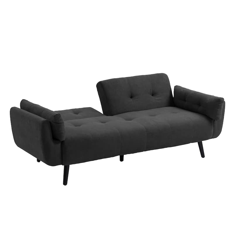 2Set Adjustable Backrest Convertible Futon Sleeper Couch