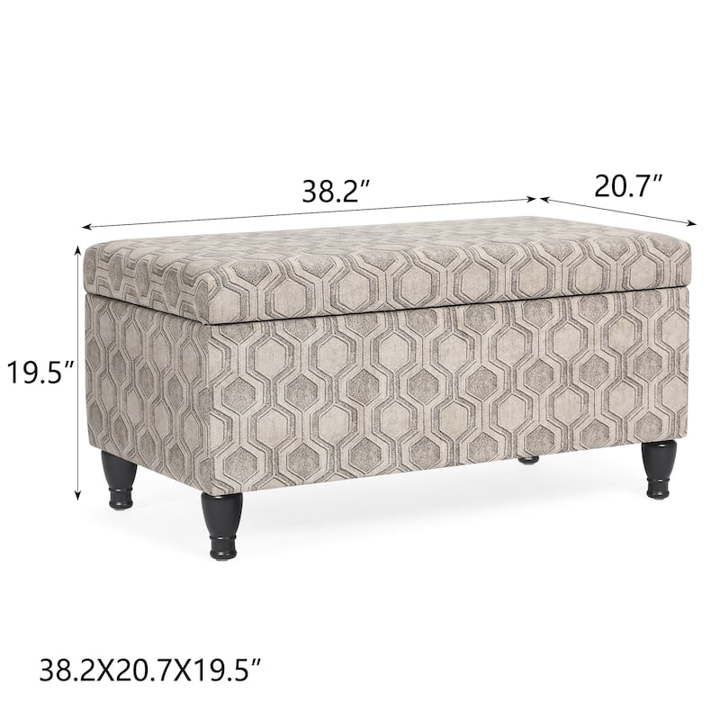 Adeco French Storage Ottoman Footstool Bench with Lift Top