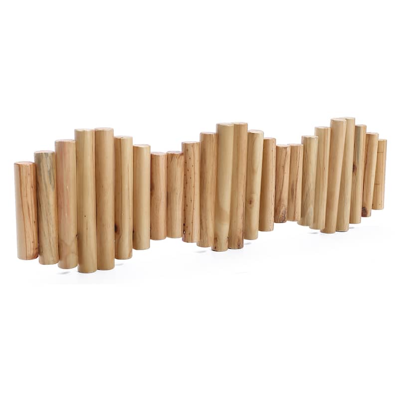 Natural Pine Wood Log Peg Wall-Mounted Coat Rack - 8.27" H x 28.27" W x 5" D