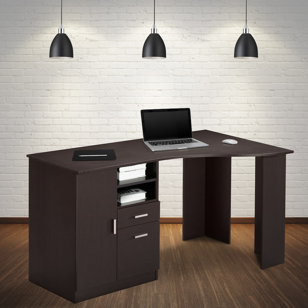 Techni Mobili Techni Mobili Classic Office Desk with Storage, Espresso