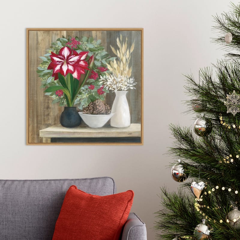 Natural Holiday by Julia Purinton Canvas Art Framed - 22 x 22 in