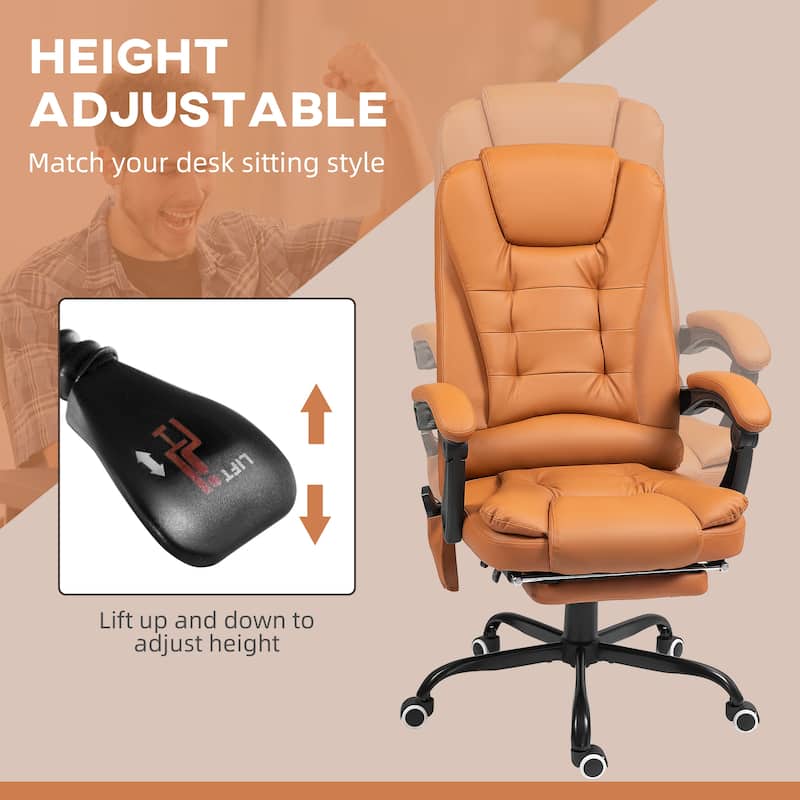 Vinsetto 7-Point Massage Office Chair High Back Executive Recliner - N/A