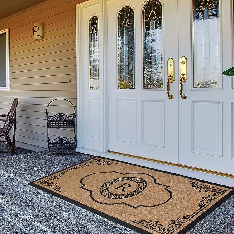 A1HC Abrilina Hand Crafted Heavy Duty Outdoor Monogram Doormat 36"X72"