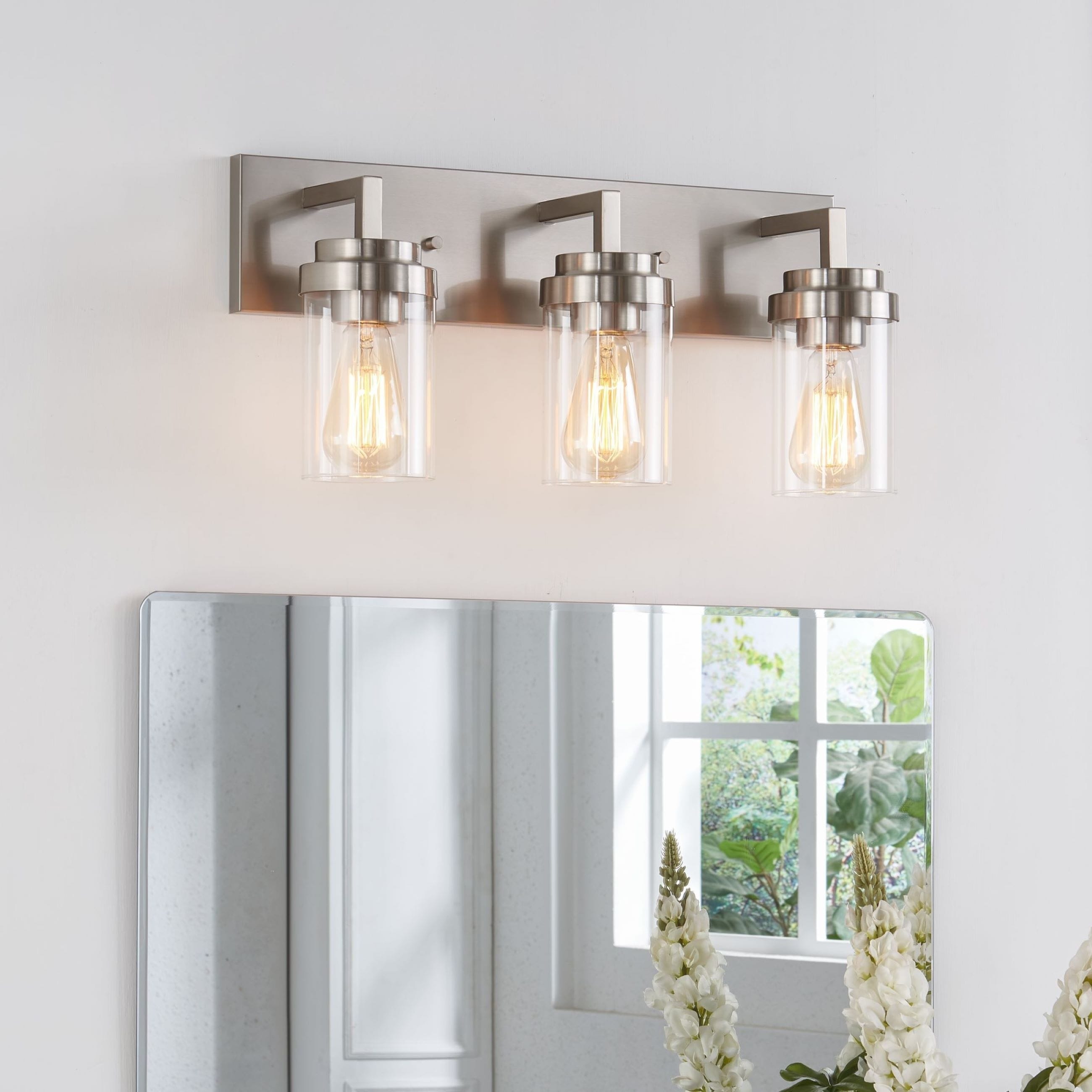 Nickel vanity deals lights