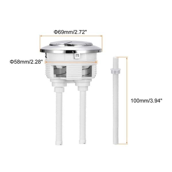 Toilet Tank Button Dual Push Flushing Replacement Button for 58mm Hole Silver On Sale Bed
