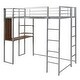 preview thumbnail 5 of 6, Twin Metal Loft Bed with 2 Shelves and one Desk,with Two build-in Ladders and 12 Sturdy Metal Bed Slats, Sliver