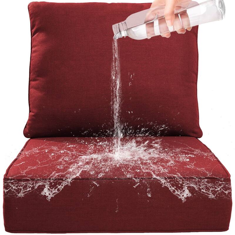 22" W x 24" D x 6" T Outdoor Lounge Chair Replacement Cushion Set Water and Fade Resistant