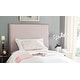 preview thumbnail 1 of 2, SAFAVIEH Sydney Taupe Linen Upholstered Headboard -Brass Nailhead (Twin)