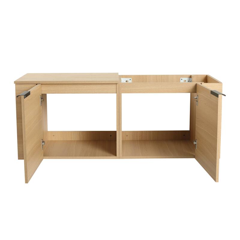 BNK 24"/48" Single Sink Bathroom Vanity with Soft Close Door and Shelf, Modern Floating Vanity