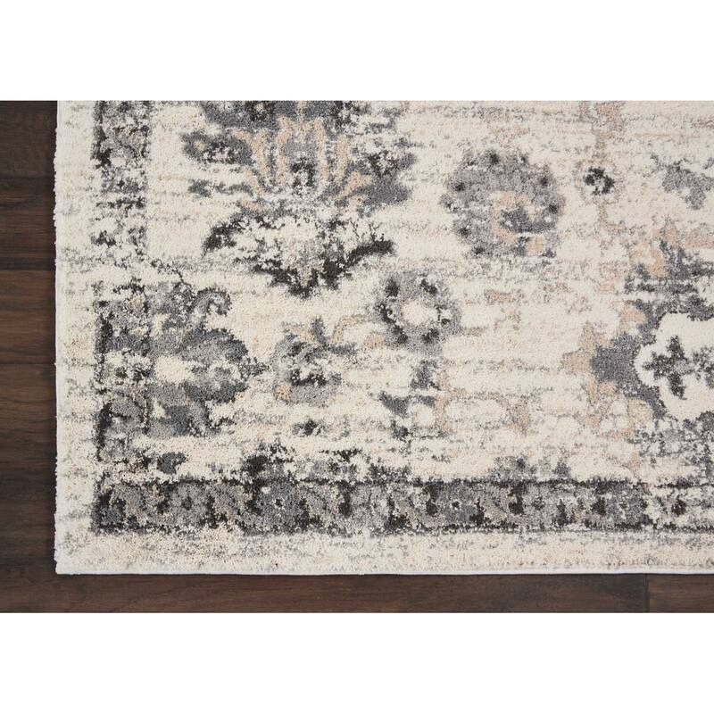 Distressed Floral Stain Resistant Soft Area Rug - 126' X '94' X '0.75