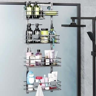 Adjustable Over-the-Door Shower Basin Rack Bathroom Hanging Organizer ...