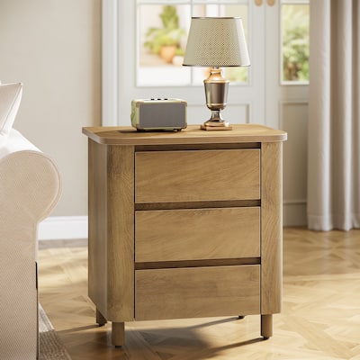 Farmhouse Nightstand with 3 Drawers