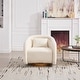 preview thumbnail 16 of 29, Swivel Accent Chair, 360-degree Swivel Barrel Chair with Velvet Fabric Upholstery, Comfy Pumpkin-Shaped Swivel Chair