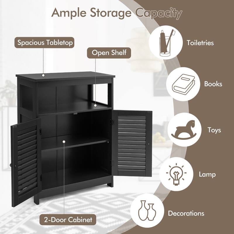 Bathroom Floor Cabinet Wooden Freestanding Storage Cabinet
