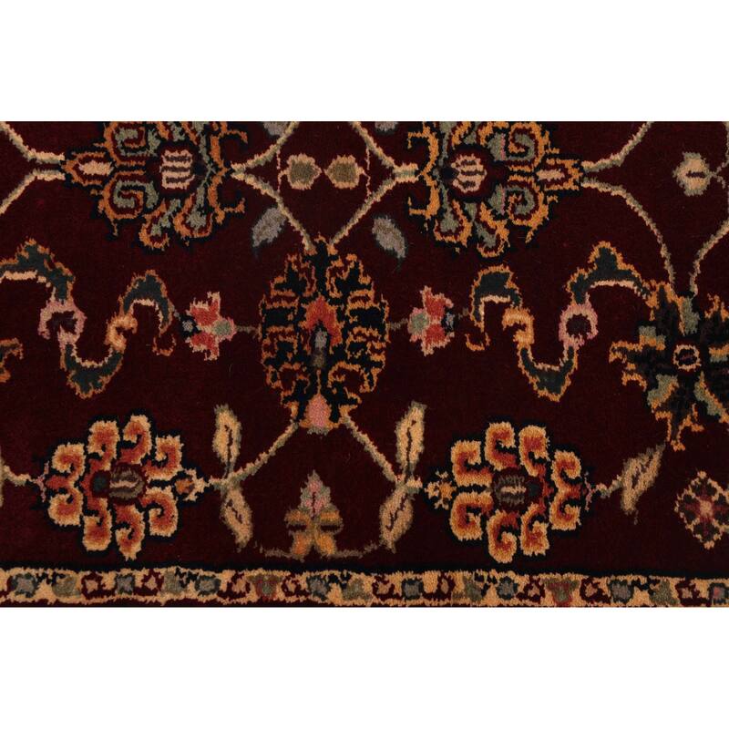 ECARPETGALLERY Hand-knotted Finest Agra Jaipur Dark Red Wool Rug - 2'7 x 9'10