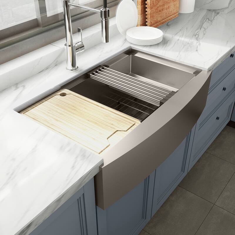 Sinber Farmhouse Apron Single Bowl 304 Stainless Steel Kitchen Sink