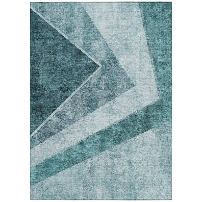 HomeRoots Geometric Transitional Rectangle Outdoor Rug