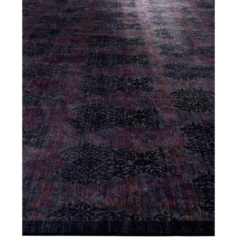 Overdyed One-of-a-Kind Hand-Knotted Area Rug - Black - 12' 1" x 15' 3"