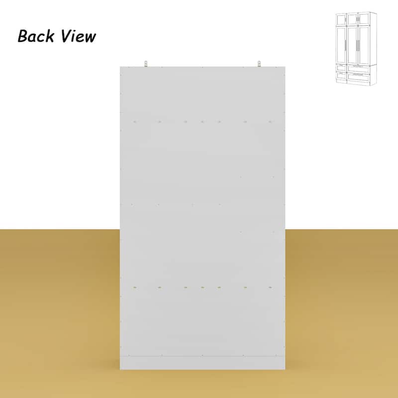 Modern White Wardrobe Closet with Mirror - Multi-Functional Bedroom Storage Cabinet