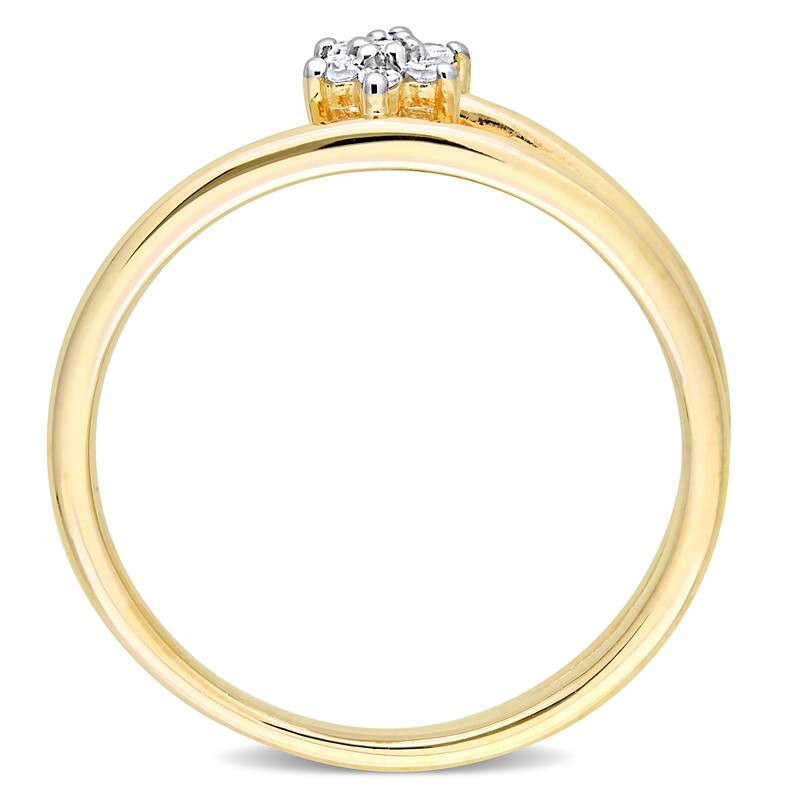 Miadora Diamond Accent Floral Wrap Promise Ring in Yellow Plated Sterling Silver