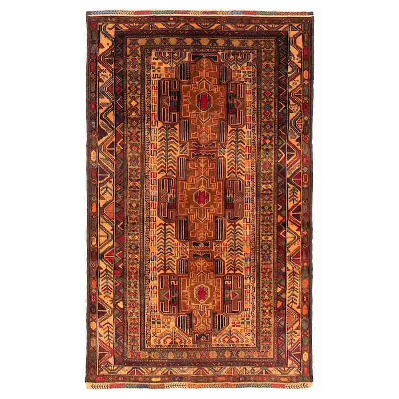 Teimani Brown Rug 3'7" x 6'2" - 3'7 x 6'2 - Brown - 3'7 x 6'2