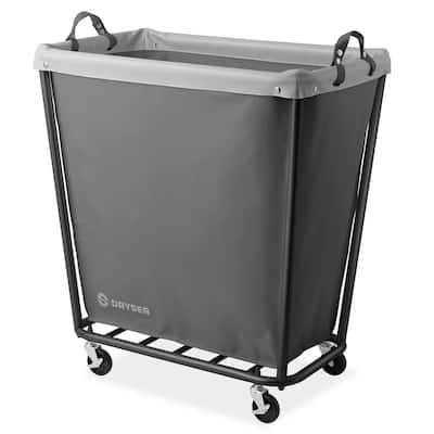Commercial Large Rolling Canvas Bin Laundry Hamper on Wheels Gray