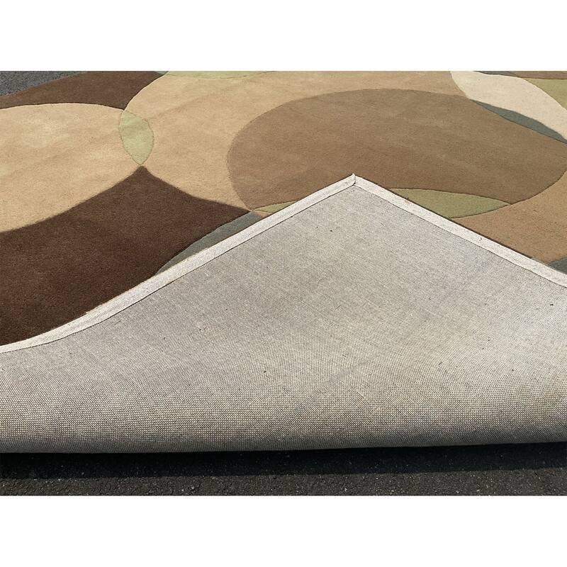 HERAT ORIENTAL Handmade Tibetan Modern Circles Wool Rug (4x6)(5x8)(8x10)
