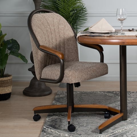 Casual Dining Barell Swivel and Tilt Rolling Dining Chair - 38"Hx24"Wx22"D