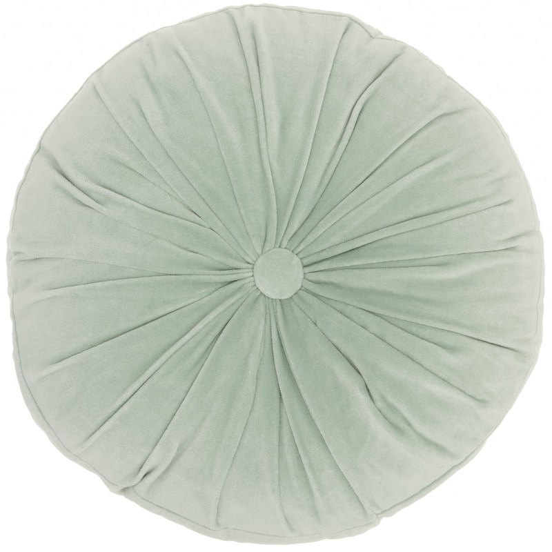HomeRoots 16" X 16" Light Pink Round Velvet Throw Pillow