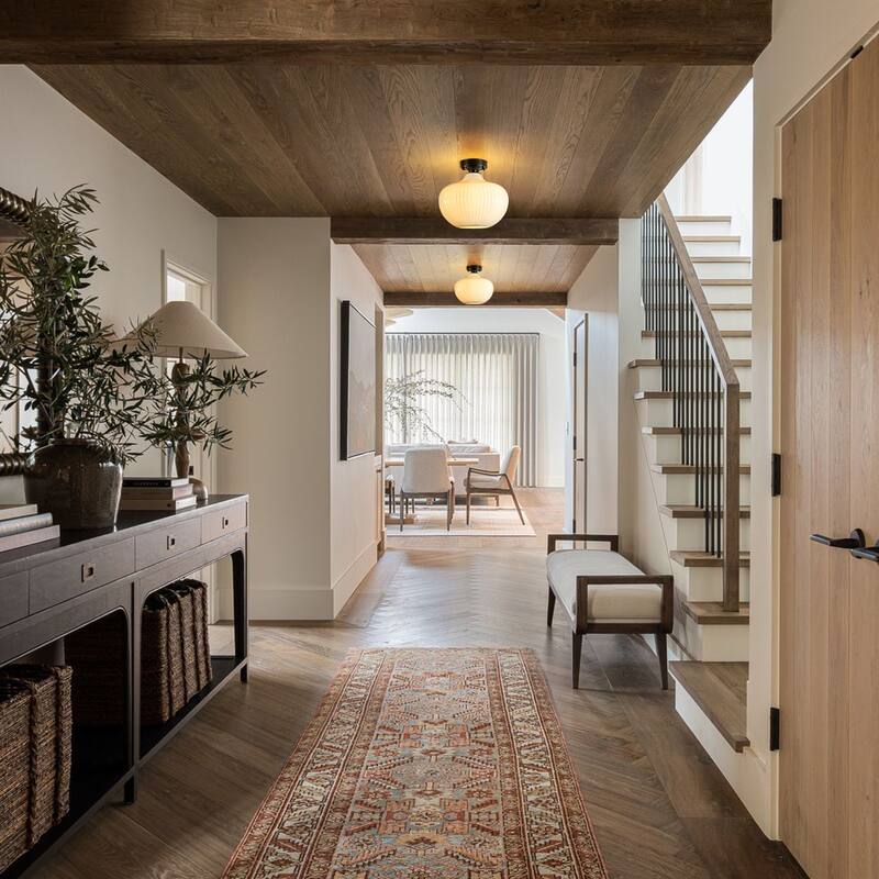 1-Light Modern Elegant Ribbed Glass Flush Mount with Brushed Brass/Matte Black Finish for Bedroom & Foyer