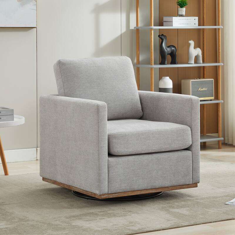 Mid Century Modern Swivel Accent Chair, 360 Degree Swivel Armchair For Living Room, Bedroom