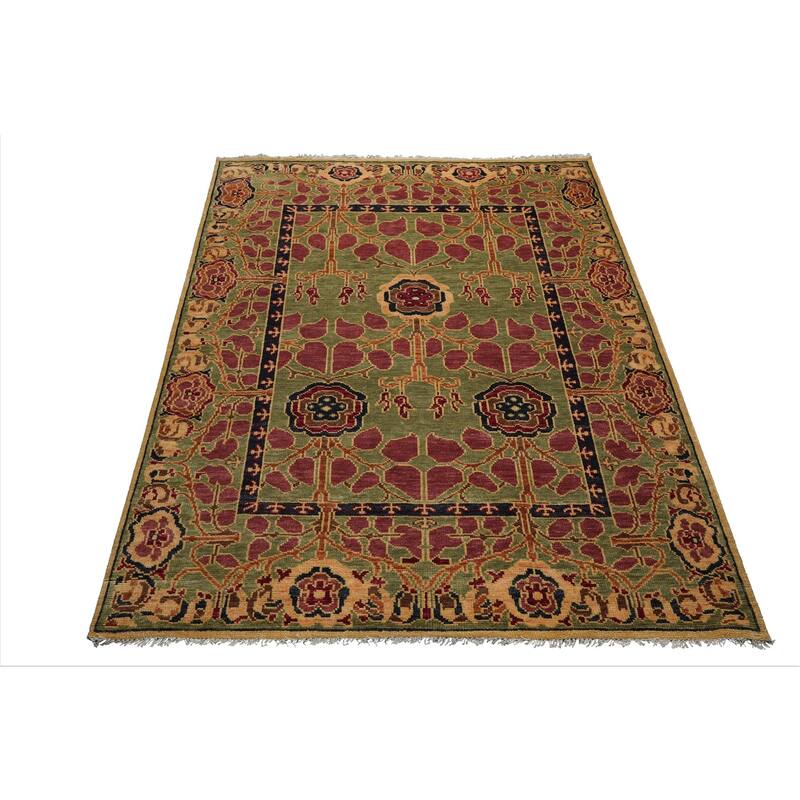 Sage 8'x10' Hand Knotted Arts and Crafts Mission Oushak Area Rug - 8' x 10'