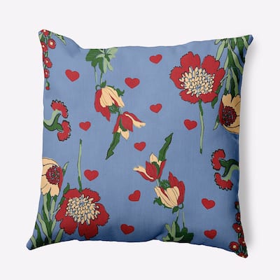 Love In The Garden Decorative Valentines Day Accent Pillow