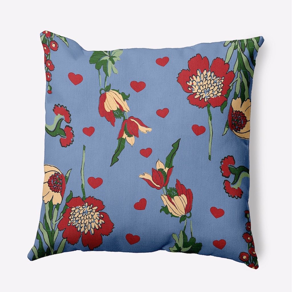 Love In The Garden Valentines Day Decorative Throw Pillow