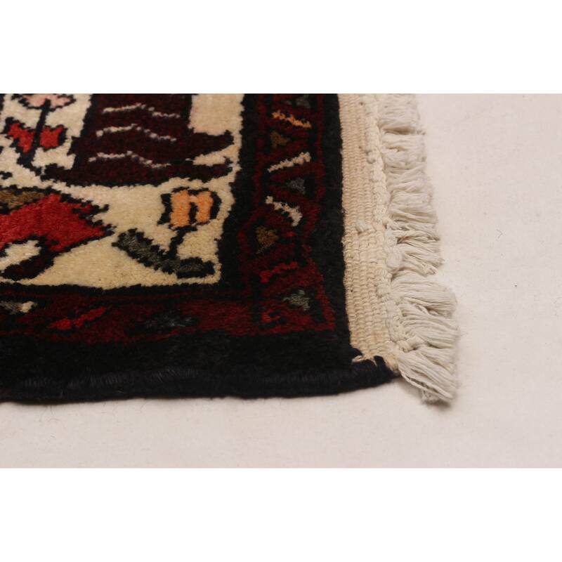 ECARPETGALLERY Hand-knotted Andelz Black, Red Wool Rug - 3'7 x 10'6