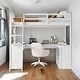 preview thumbnail 19 of 52, Wooden Full Size Loft Bed with U-shaped Desk,Solid Wood Bed with Tri-fold Mirror and Shelves White