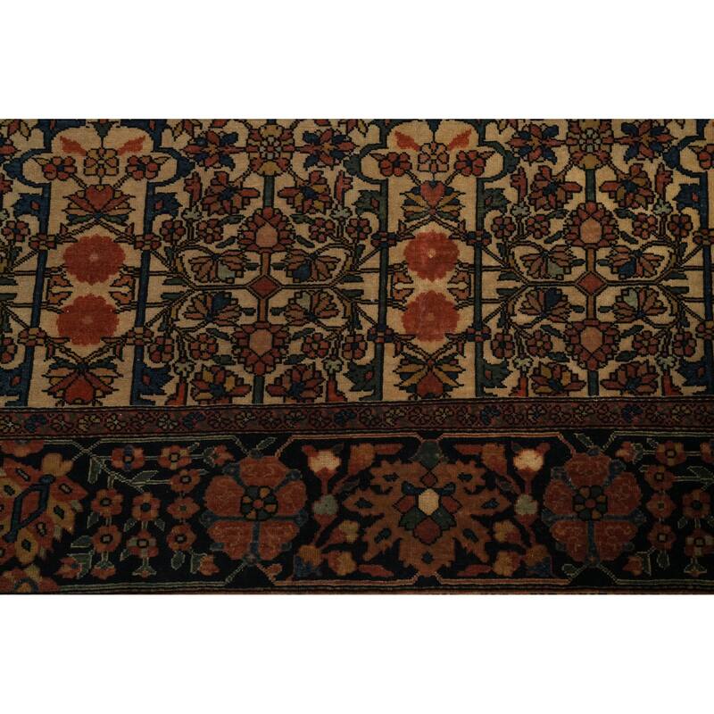 Hand Knotted Oriental 100% Wool Carpet Traditional All-Over Beige & Ivories Sarouk Area Rug - 6' 6'' X 4' 5''