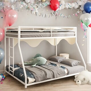 Twin over Full Metal Bunk Bed with Strong Construction for Bedroom