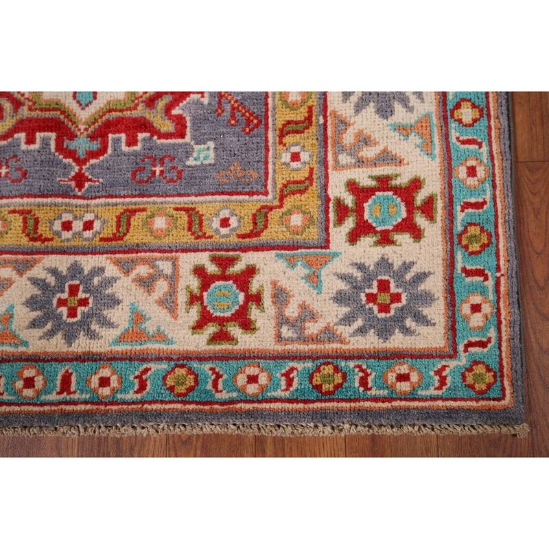 Blue Kazak Accent Rug Handmade Wool Carpet - 2'9" x 4'3"