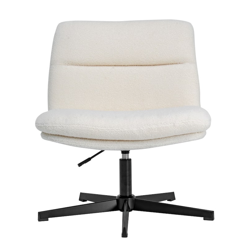 Commercial Wide Mid-Back Padded Upholstered Swivel Office Chair - 27.25"W x 27.25"D x 31.75" - 36.5"H
