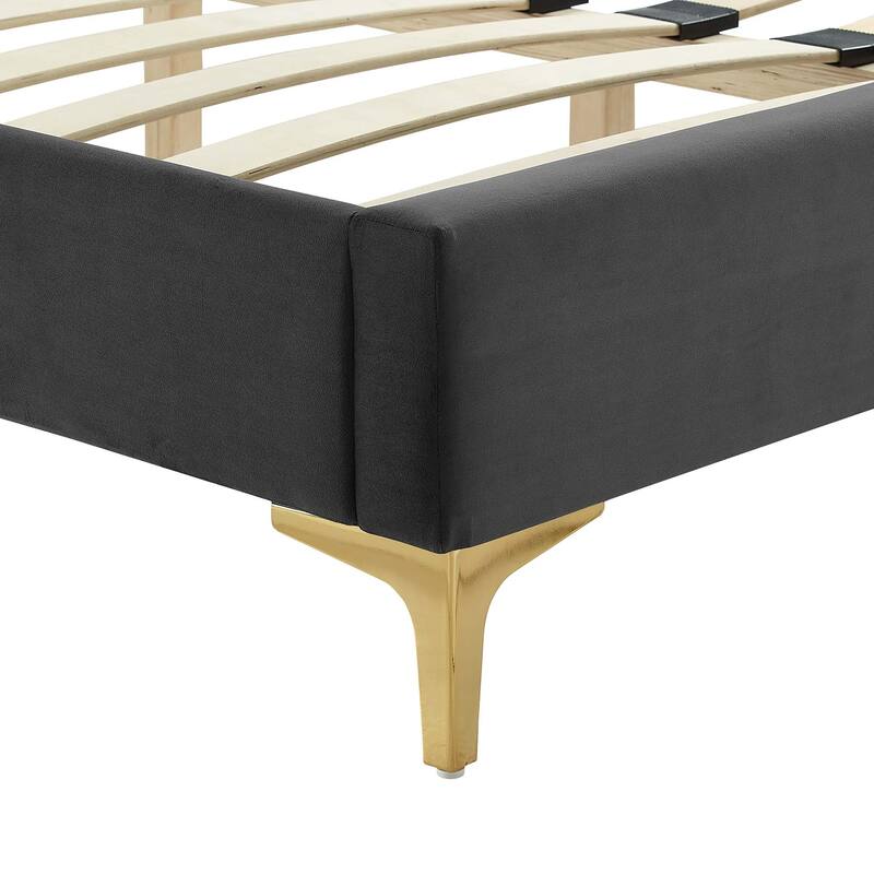 Zahra Channel Tufted Performance Velvet Queen Platform Bed