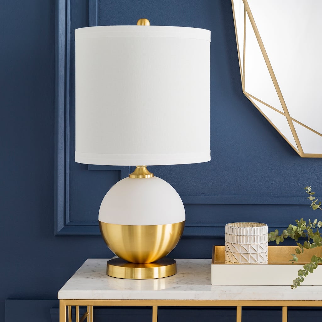 Purcell Petite White & Brass Modern Table Lamp
