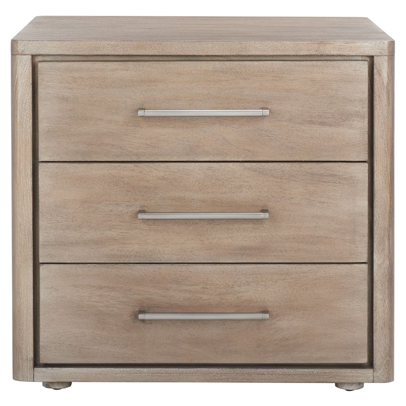 SAFAVIEH Couture Rolfke 3-Drawer Wood Nightstand