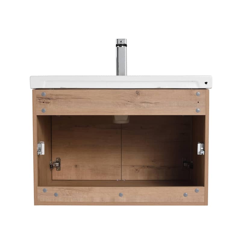 Blossom 28" Wall Mounted Floating Bathroom Vanity with Ceramic Sink