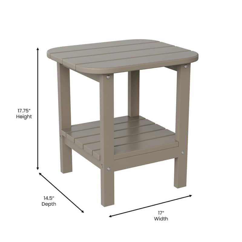 Commercial Grade All-Weather Adirondack Style Patio Side Table