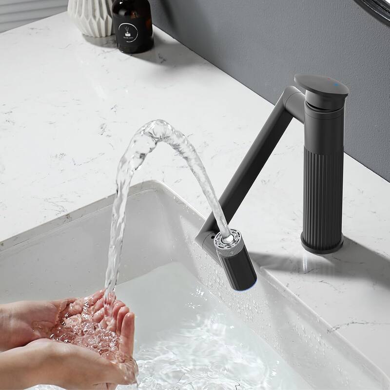 Lefton Rotatable Bathroom Faucet with Temperature Display in Fahrenheit with 2 Water Modes, BF2208-PRO