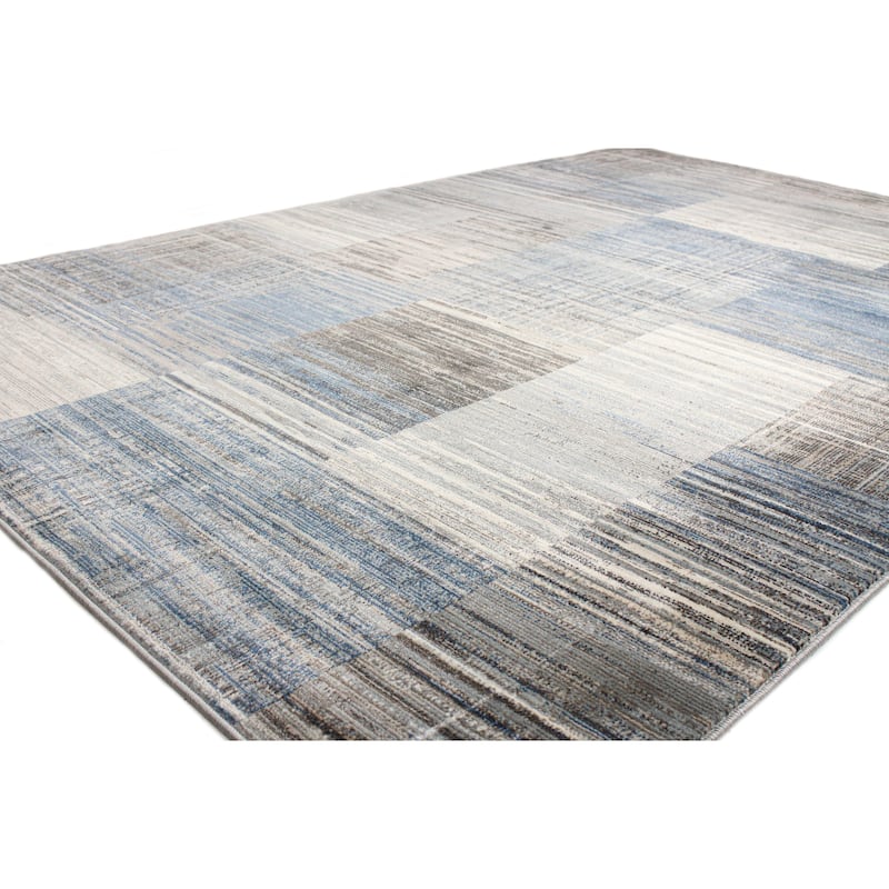Bashian Laney Bl & Beige Contemporary Area Rug