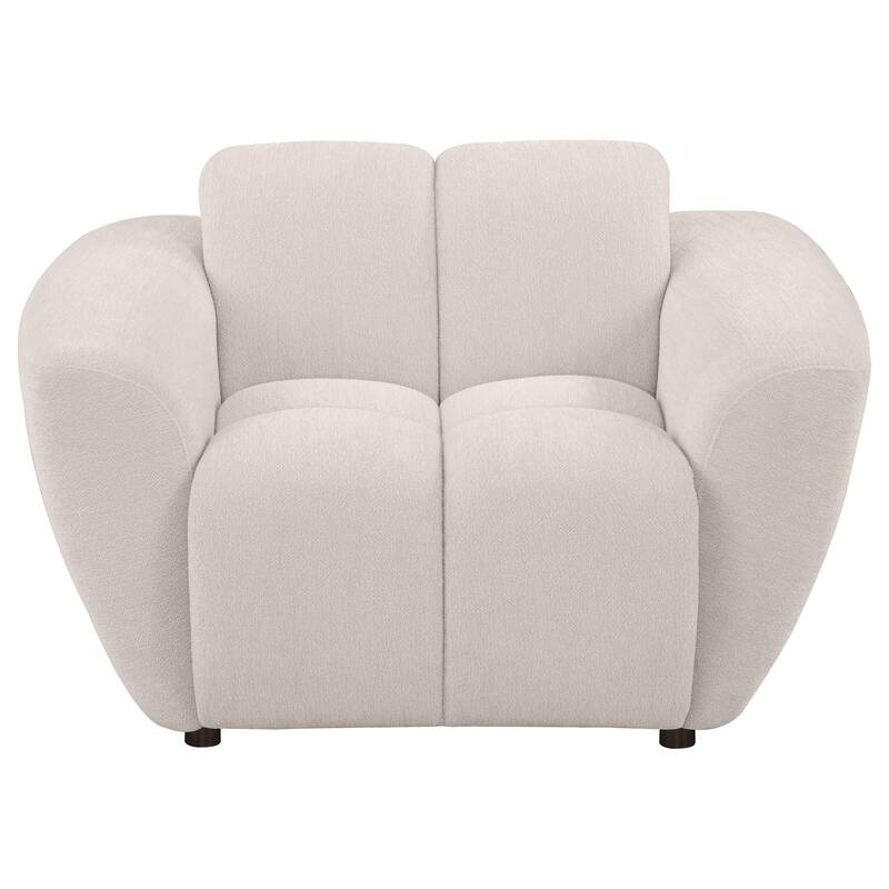 Destino Chenille Upholstered Splayed Arm Accent Chair Greige