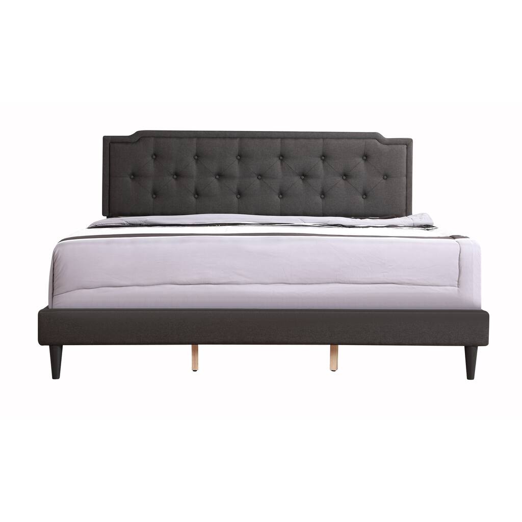 LYKE Home Delran Ash Black King Bed-All in one Bed